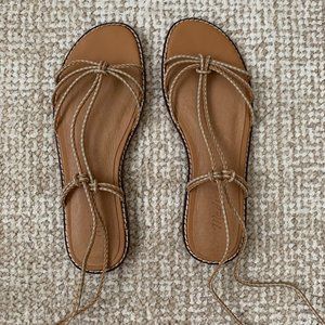 🍓Madewell Tan Lace Up Sandals Size 5